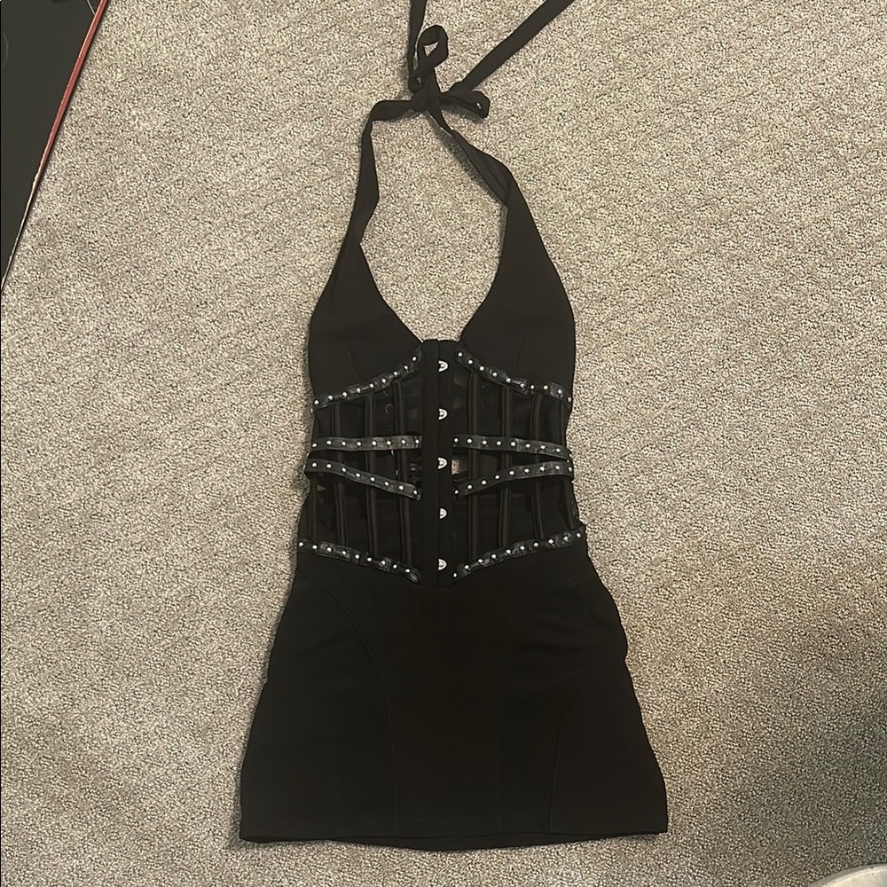 Elegant Black Halter Dress